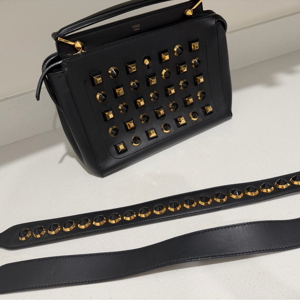 Fendi Studded Dotcom Two Way Leather Bag - Picture 4 of 4